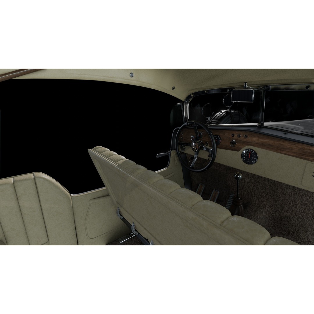 La Costa Antique Car 3D Model – Low Poly Game Asset, FBX, Blender - View 16