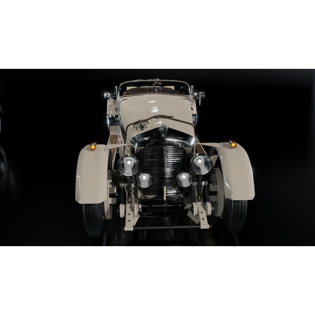La Costa Antique Car 3D Model – Low Poly Game Asset, FBX, Blender - View 25