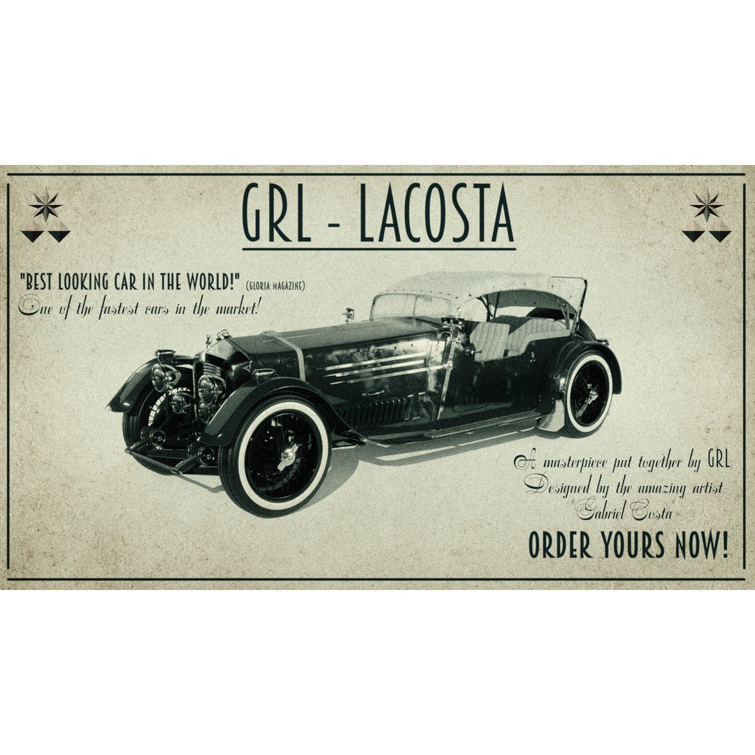 La Costa Antique Car 3D Model – Low Poly Game Asset, FBX, Blender - View 3