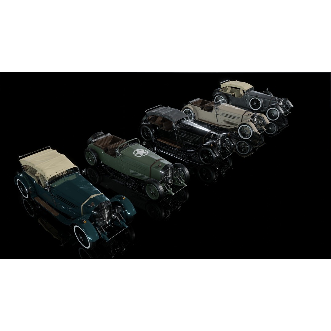La Costa Antique Car 3D Model – Low Poly Game Asset, FBX, Blender - View 32