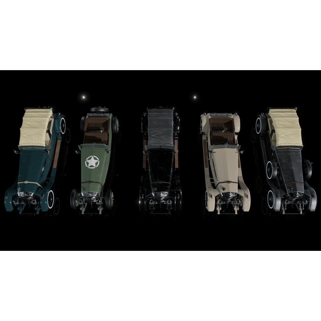 La Costa Antique Car 3D Model – Low Poly Game Asset, FBX, Blender - View 36