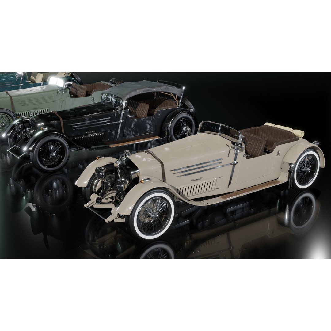 La Costa Antique Car 3D Model – Low Poly Game Asset, FBX, Blender - View 4