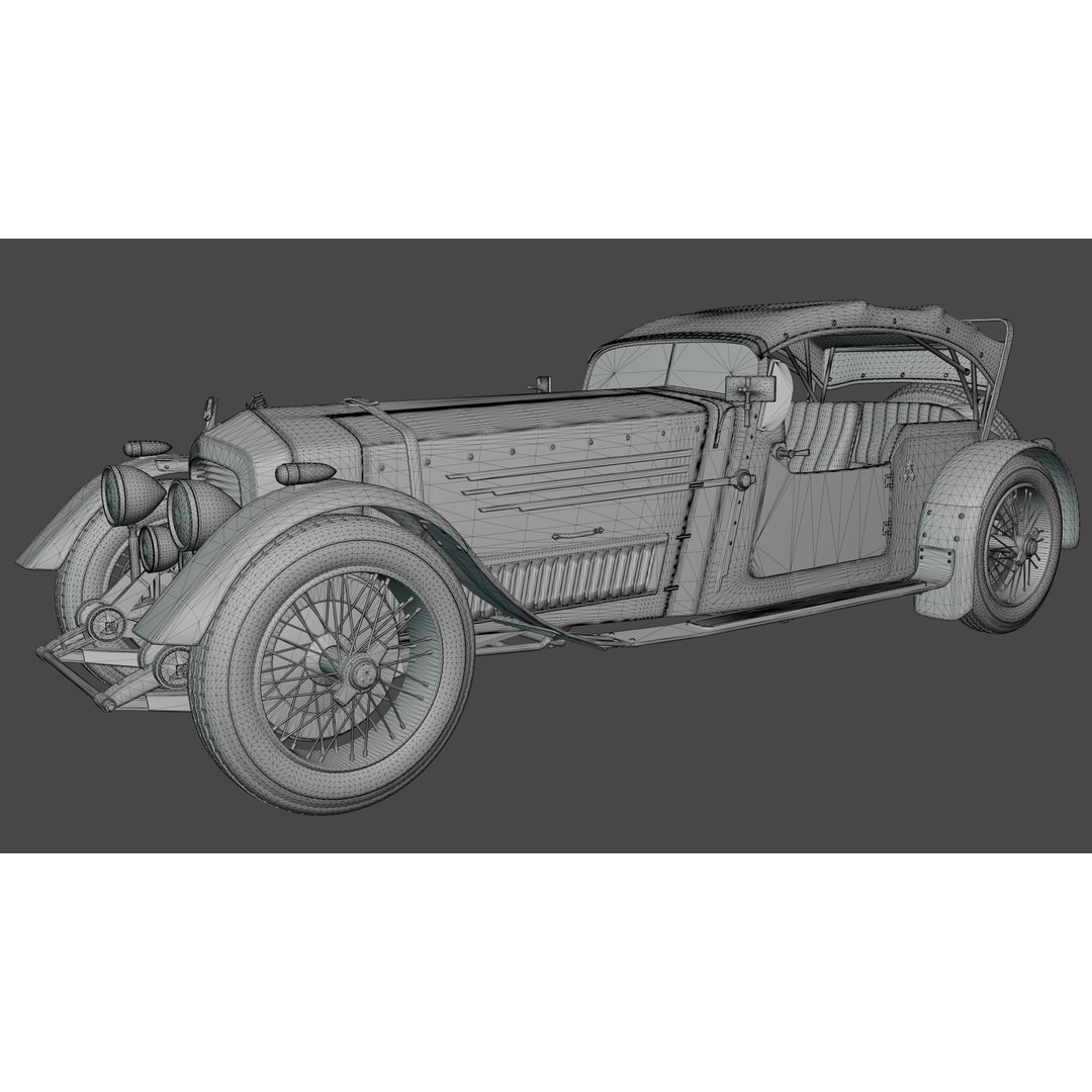 La Costa Antique Car 3D Model – Low Poly Game Asset, FBX, Blender - View 40