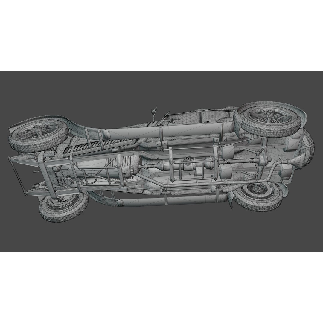 La Costa Antique Car 3D Model – Low Poly Game Asset, FBX, Blender - View 41