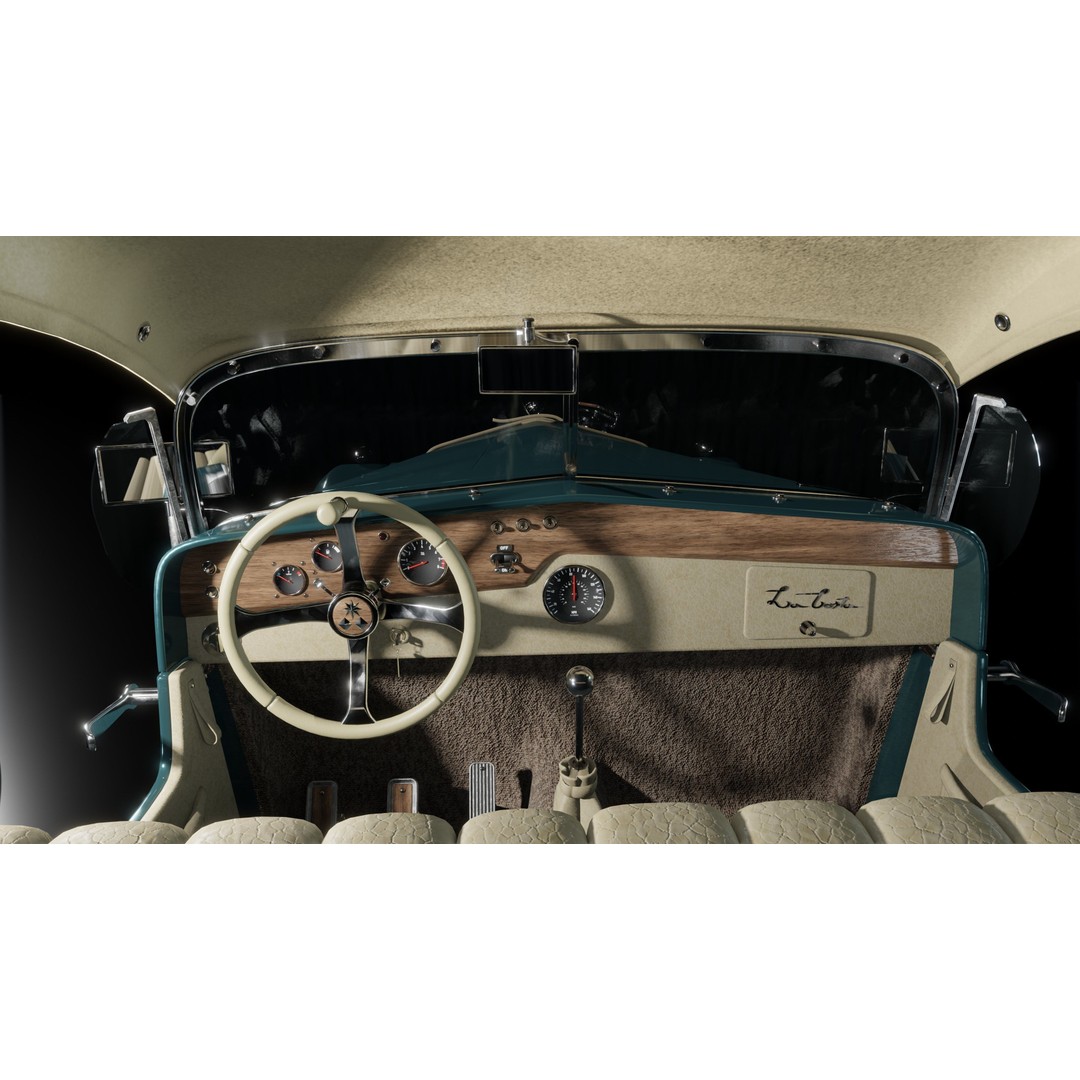 La Costa Antique Car 3D Model – Low Poly Game Asset, FBX, Blender - View 6