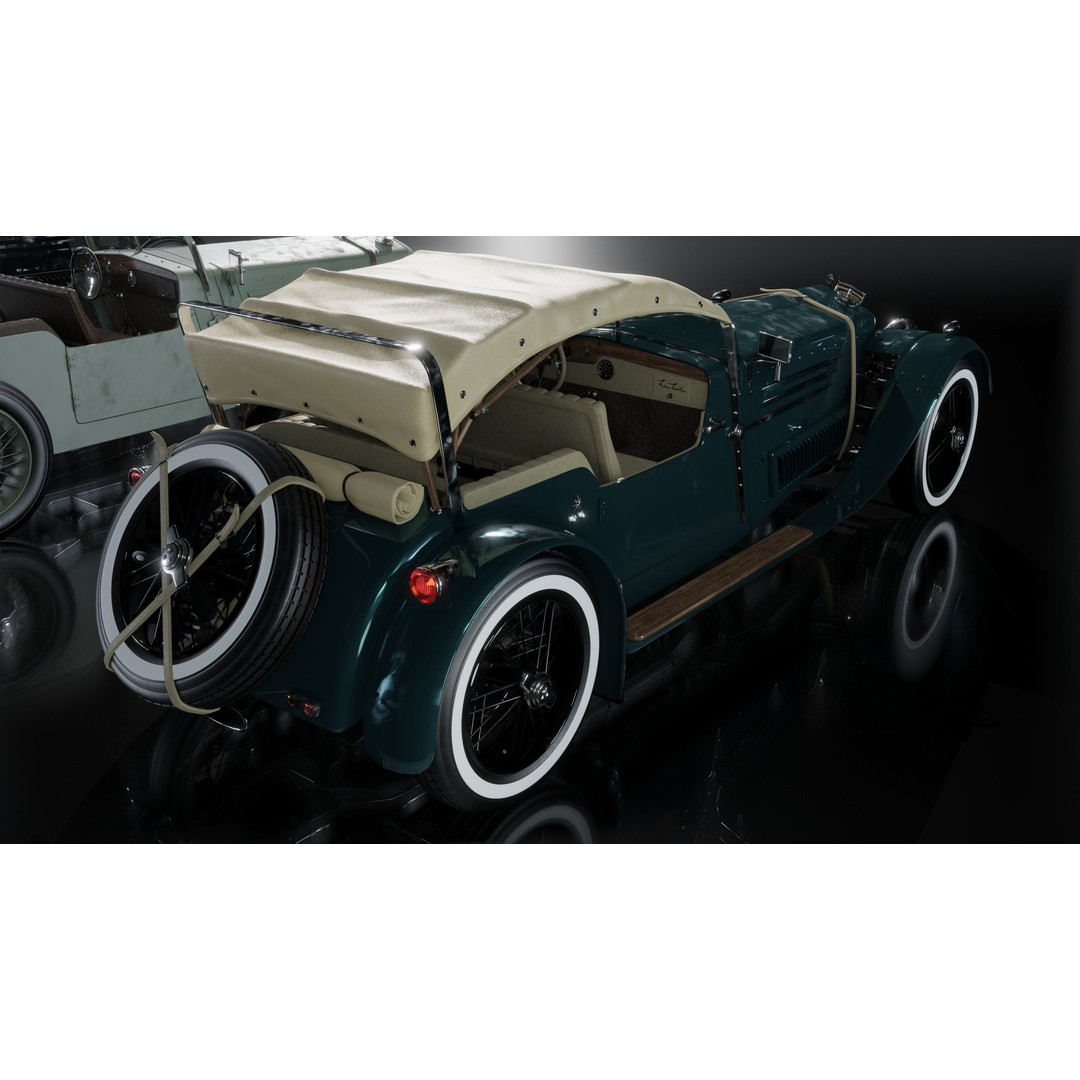 La Costa Antique Car 3D Model – Low Poly Game Asset, FBX, Blender - View 7