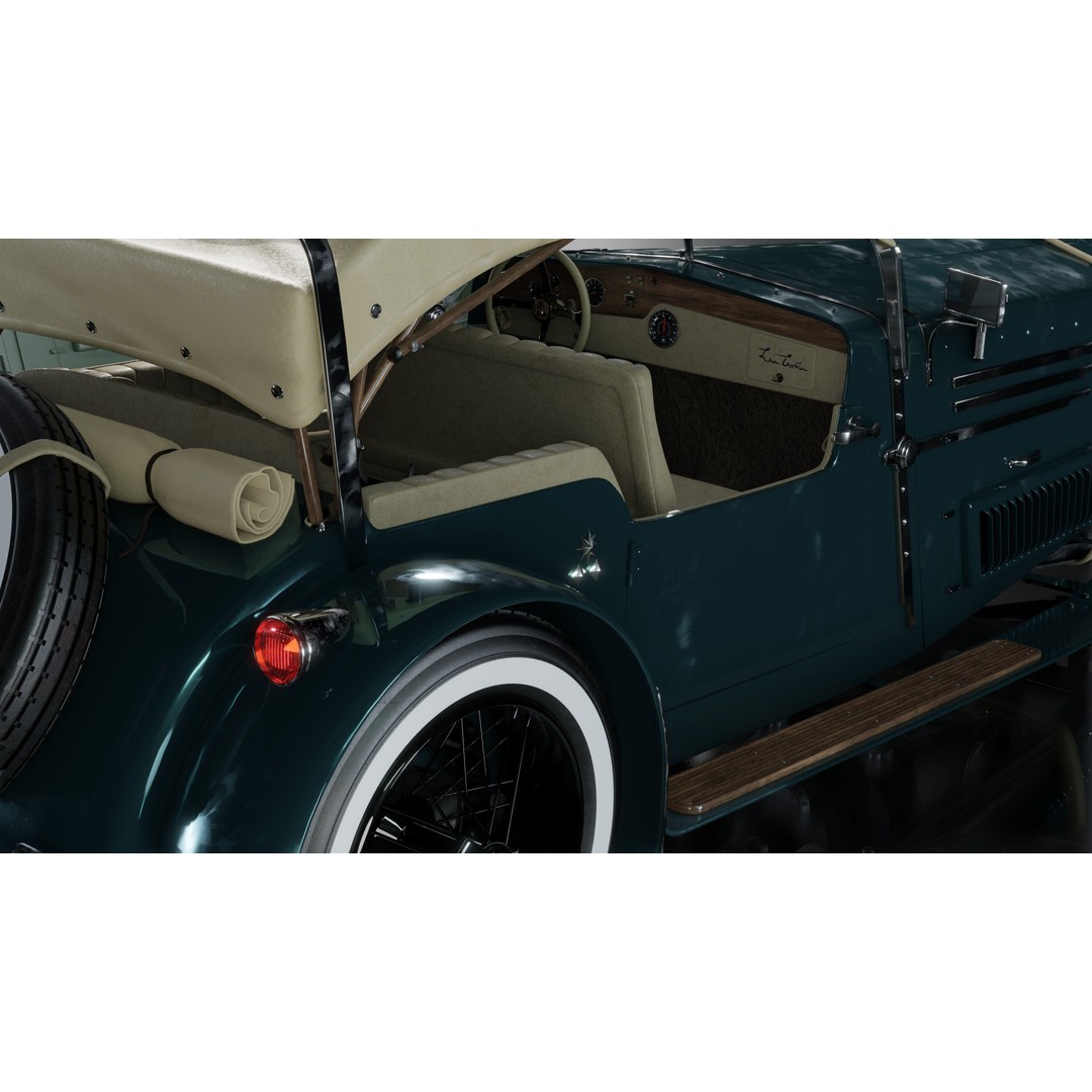 La Costa Antique Car 3D Model – Low Poly Game Asset, FBX, Blender - View 8