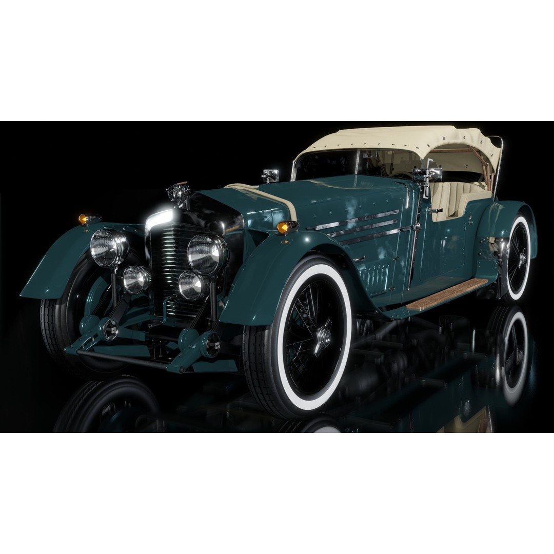 La Costa Antique Car 3D Model – Low Poly Game Asset, FBX, Blender - View 9