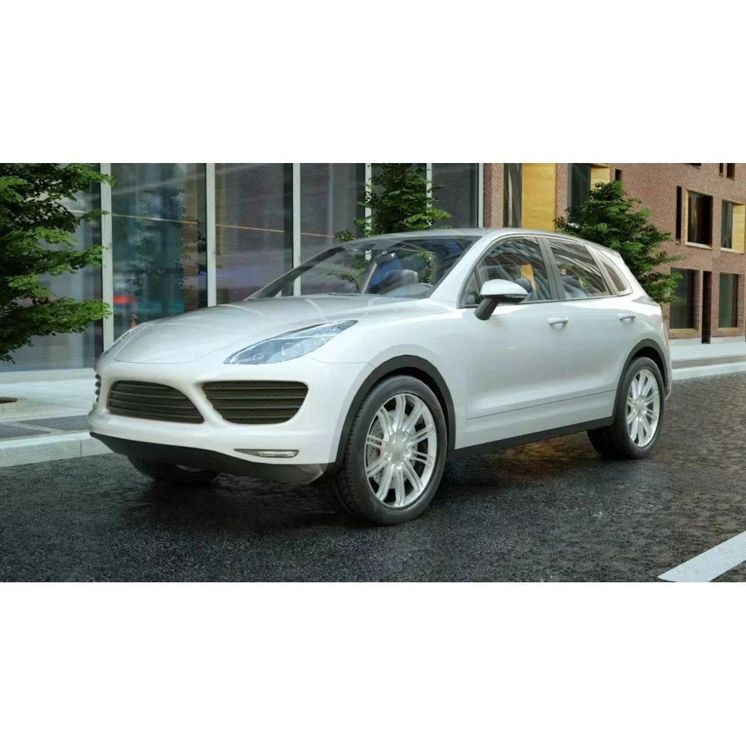 Generic SUV 3D Model – Low Poly Game Asset, FBX, OBJ Formats - View 2