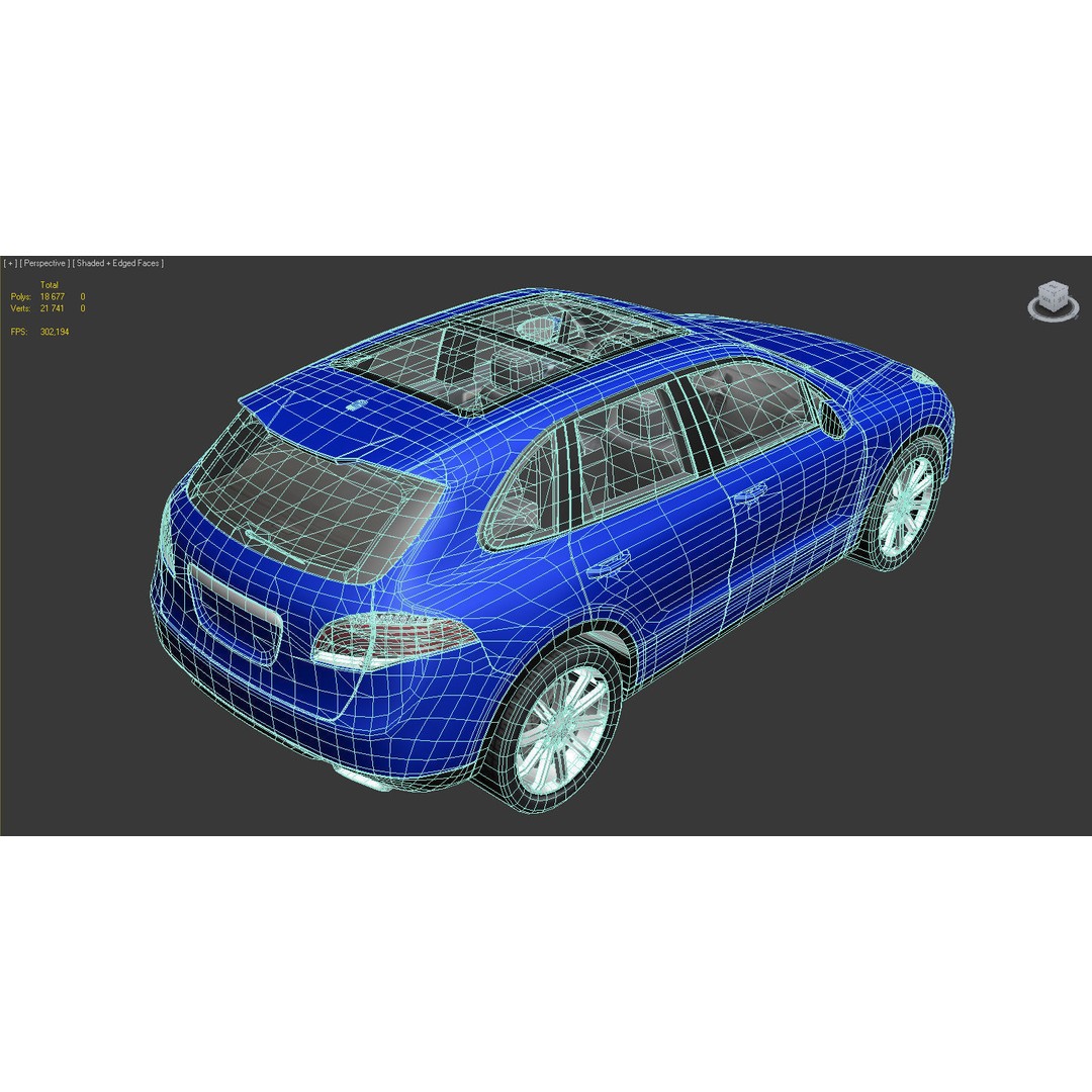 Generic SUV 3D Model – Low Poly Game Asset, FBX, OBJ Formats - View 4
