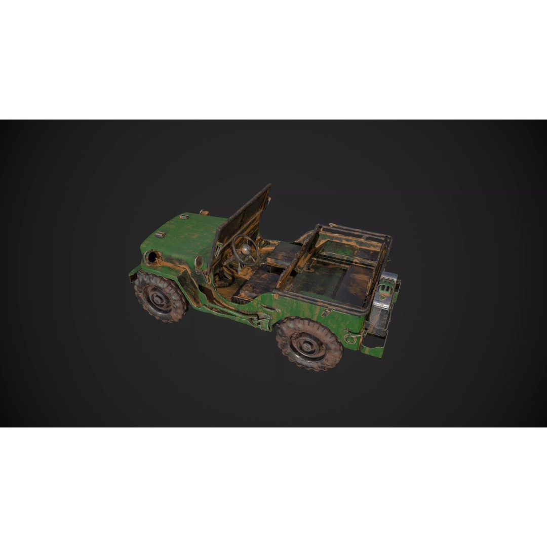Abandoned Vehicles 3D Model – Low Poly Pack, Game Ready, FBX, OBJ - View 20