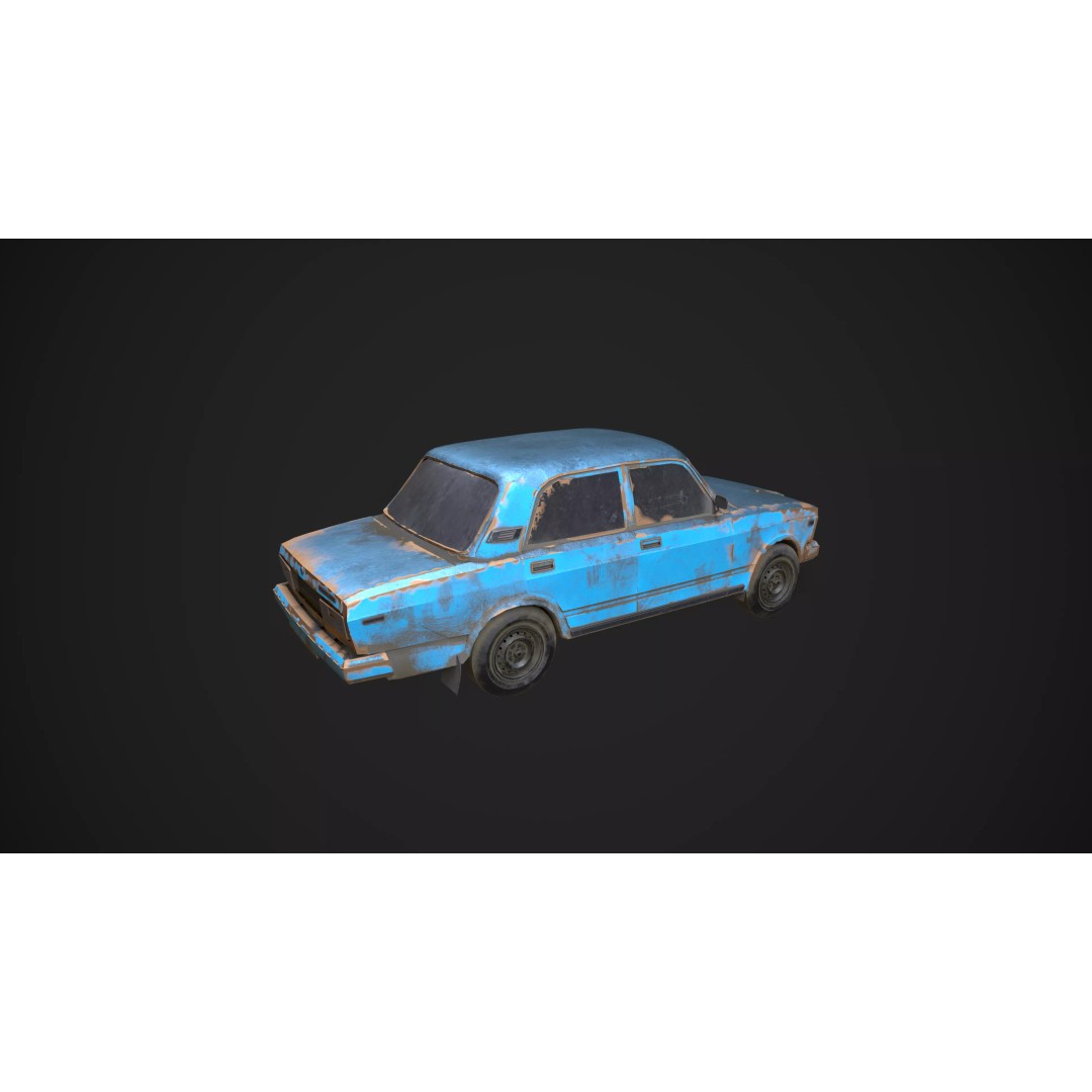 Abandoned Vehicles 3D Model – Low Poly Pack, Game Ready, FBX, OBJ - View 40