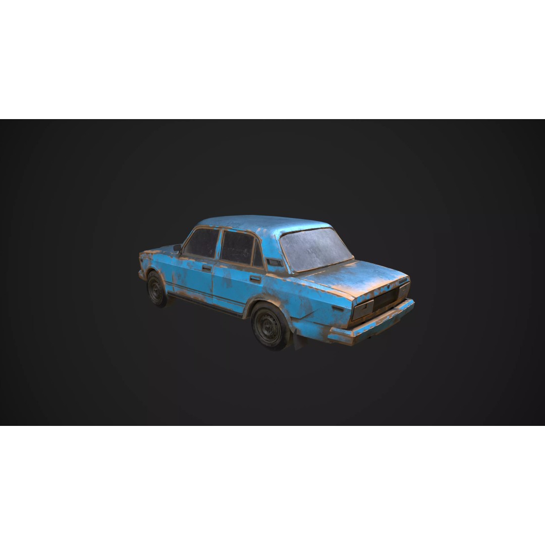 Abandoned Vehicles 3D Model – Low Poly Pack, Game Ready, FBX, OBJ - View 41