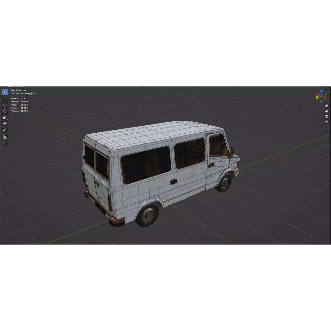 Abandoned Vehicles 3D Model – Low Poly Pack, Game Ready, FBX, OBJ - View 44
