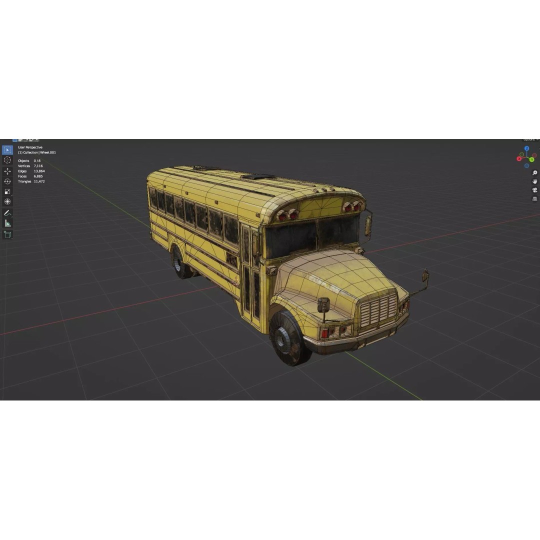 Abandoned Vehicles 3D Model – Low Poly Pack, Game Ready, FBX, OBJ - View 54