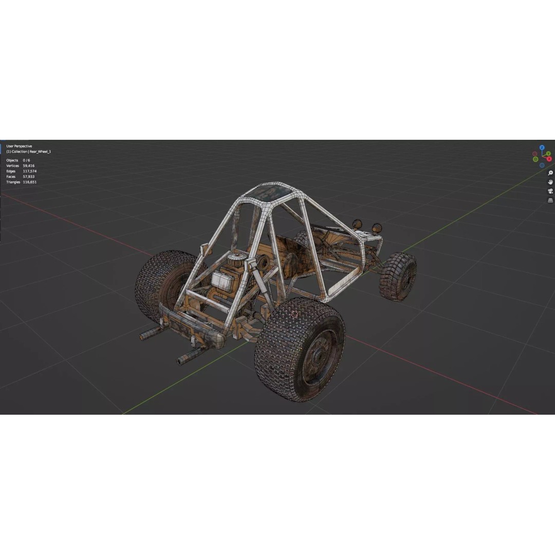 Abandoned Vehicles 3D Model – Low Poly Pack, Game Ready, FBX, OBJ - View 55
