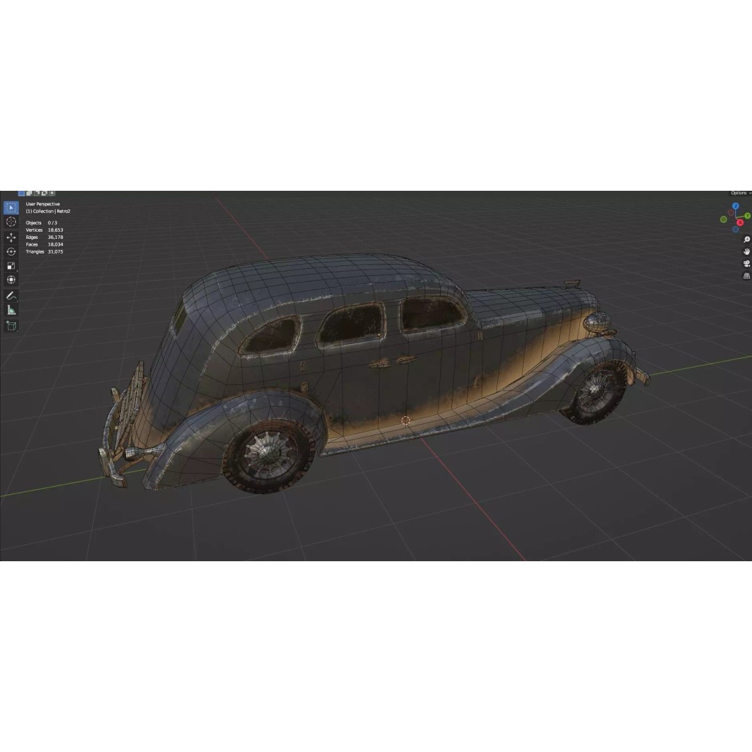Abandoned Vehicles 3D Model – Low Poly Pack, Game Ready, FBX, OBJ - View 66