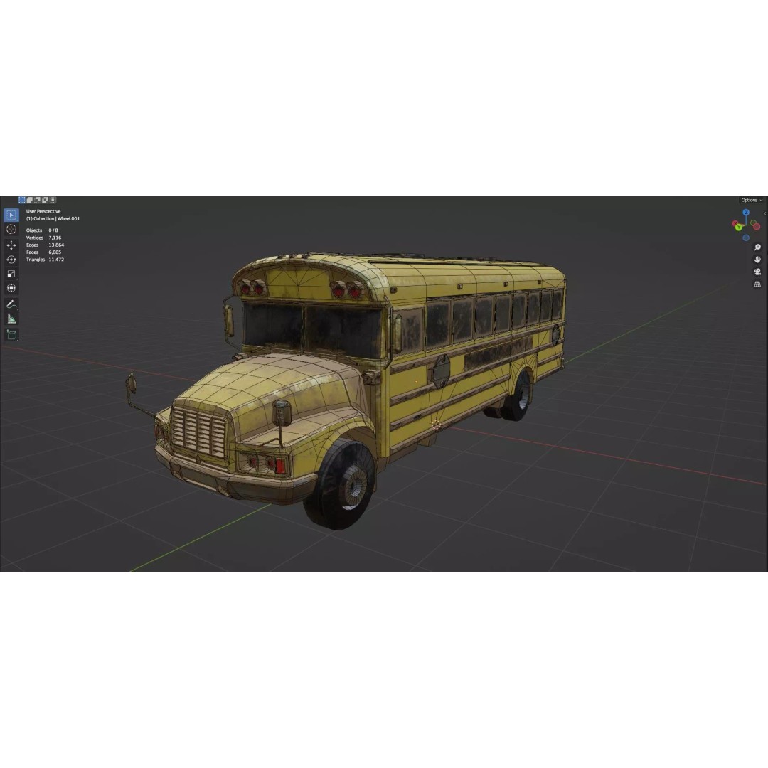 Abandoned Vehicles 3D Model – Low Poly Pack, Game Ready, FBX, OBJ - View 71