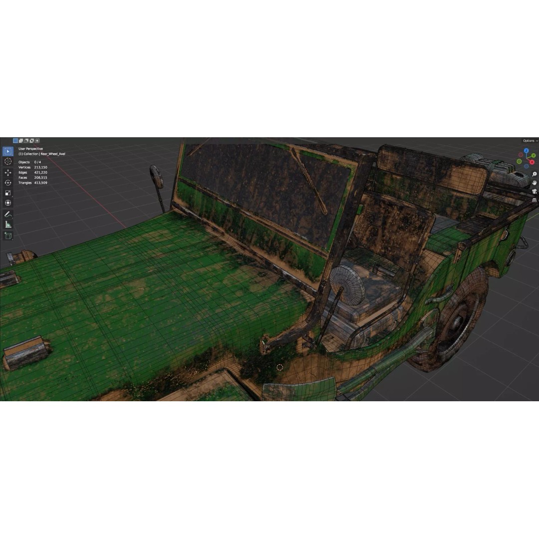 Abandoned Vehicles 3D Model – Low Poly Pack, Game Ready, FBX, OBJ - View 73
