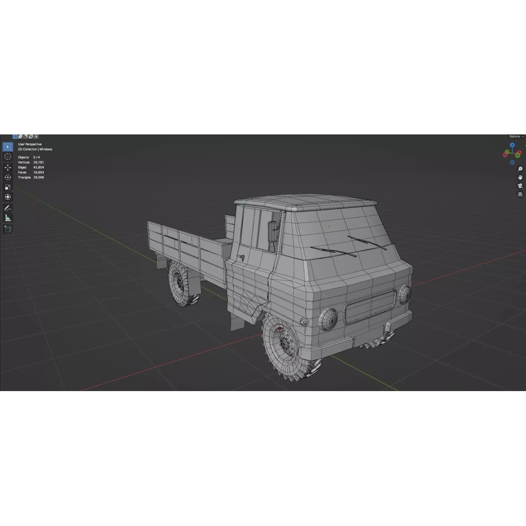 Abandoned Vehicles 3D Model – Low Poly Pack, Game Ready, FBX, OBJ - View 82