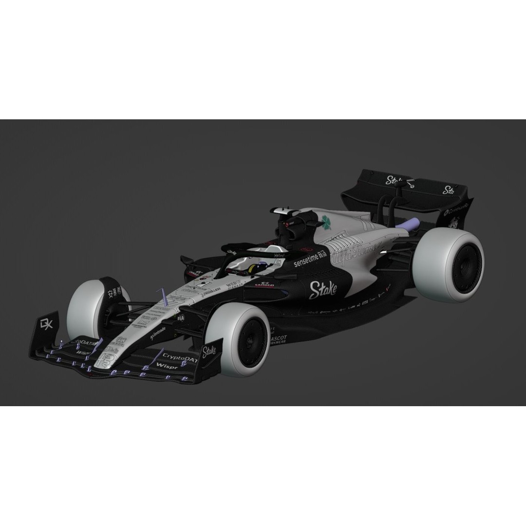 Alfa Romeo C43 3D Model – Low Poly Racing Car, FBX, Game Ready - View 8