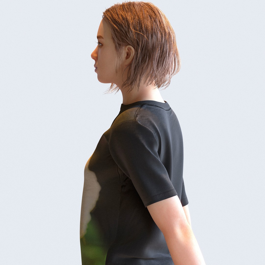 Posed Asian Casual Woman 3D Model – Realistic Character Pack, FBX - View 20
