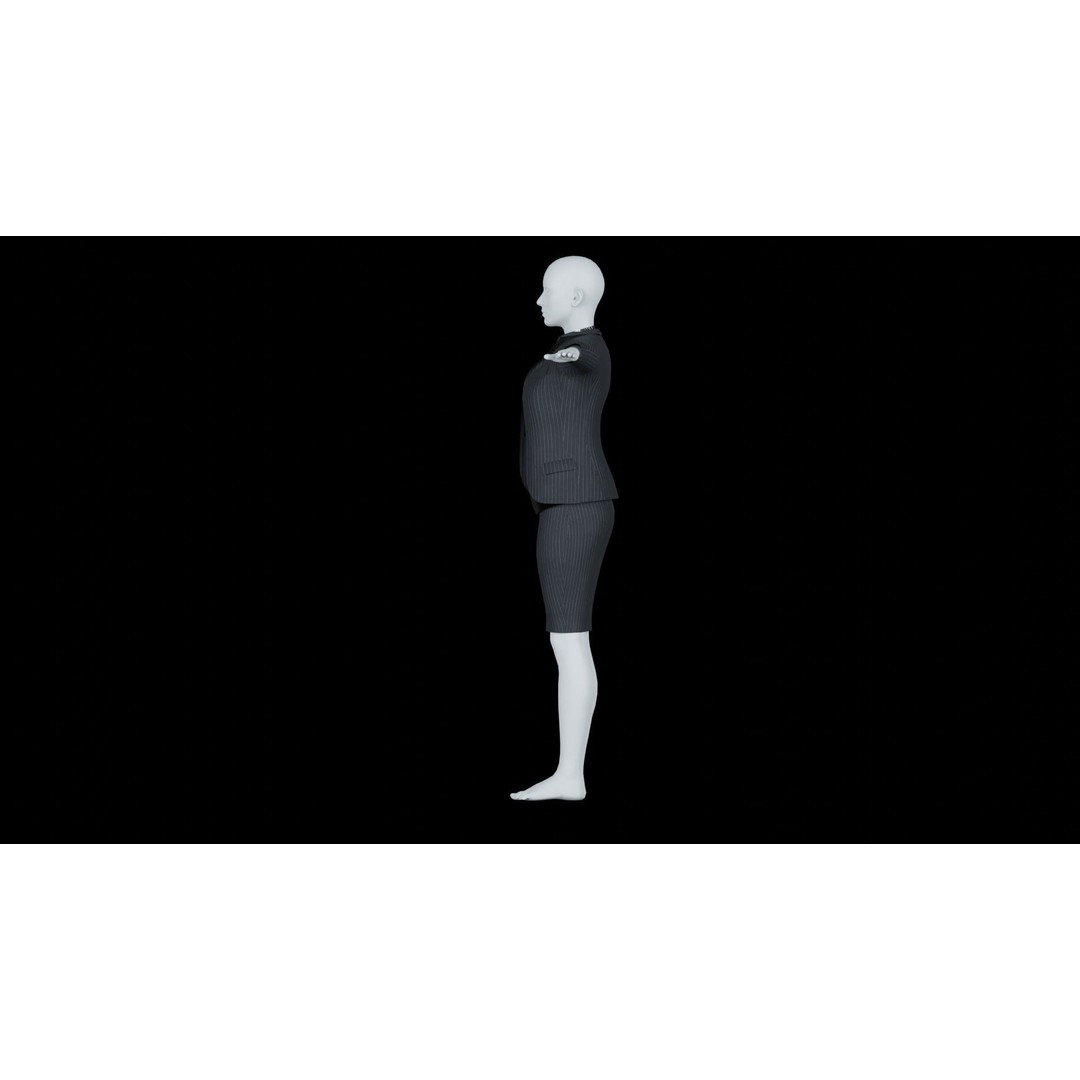 Elegant Woman Suit 3D Model – Low Poly Game Asset, FBX & Blender