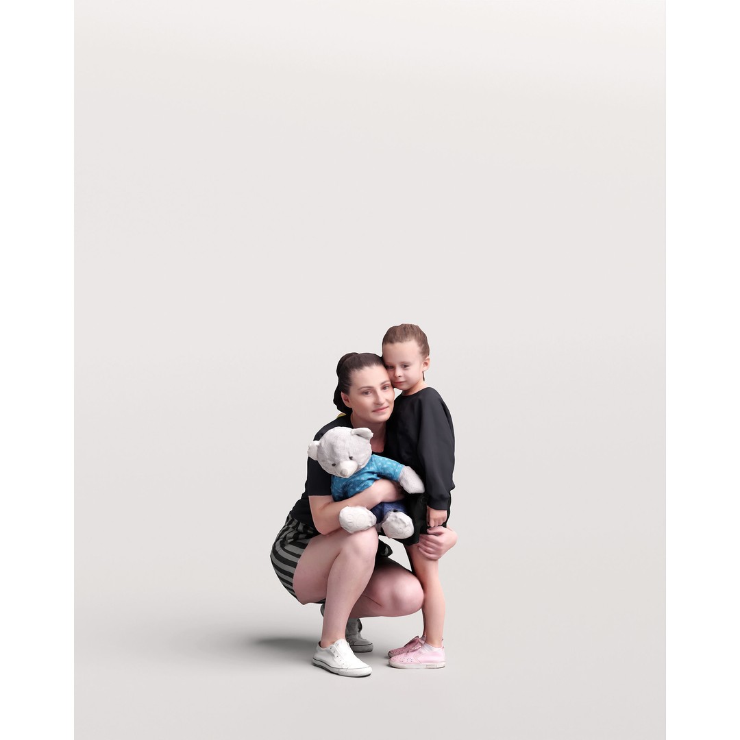 Humano Woman with Child 3D Model – Realistic PBR Character, FBX, Blender - View 13