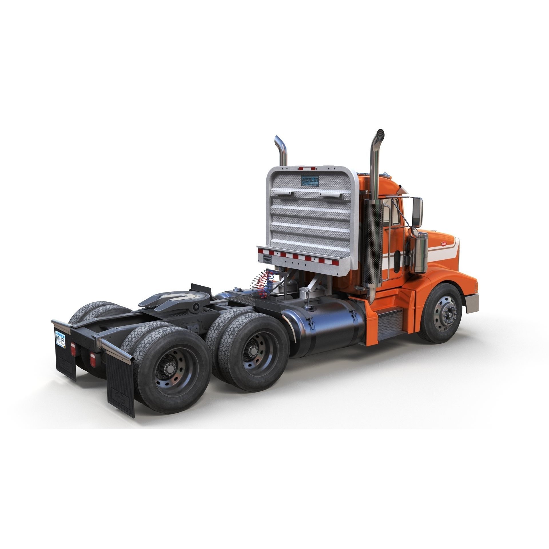 Peterbilt 377 Daycab Truck - Low-Poly Game-Ready 3D Model - View 4