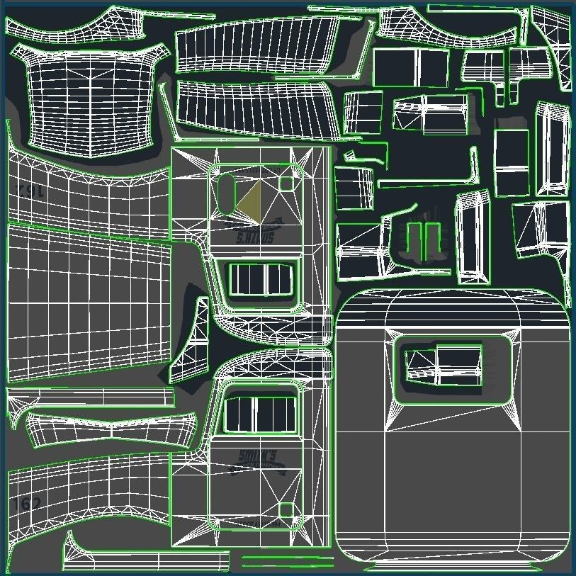 Peterbilt 377 Daycab Truck - Low-Poly Game-Ready 3D Model - View 45