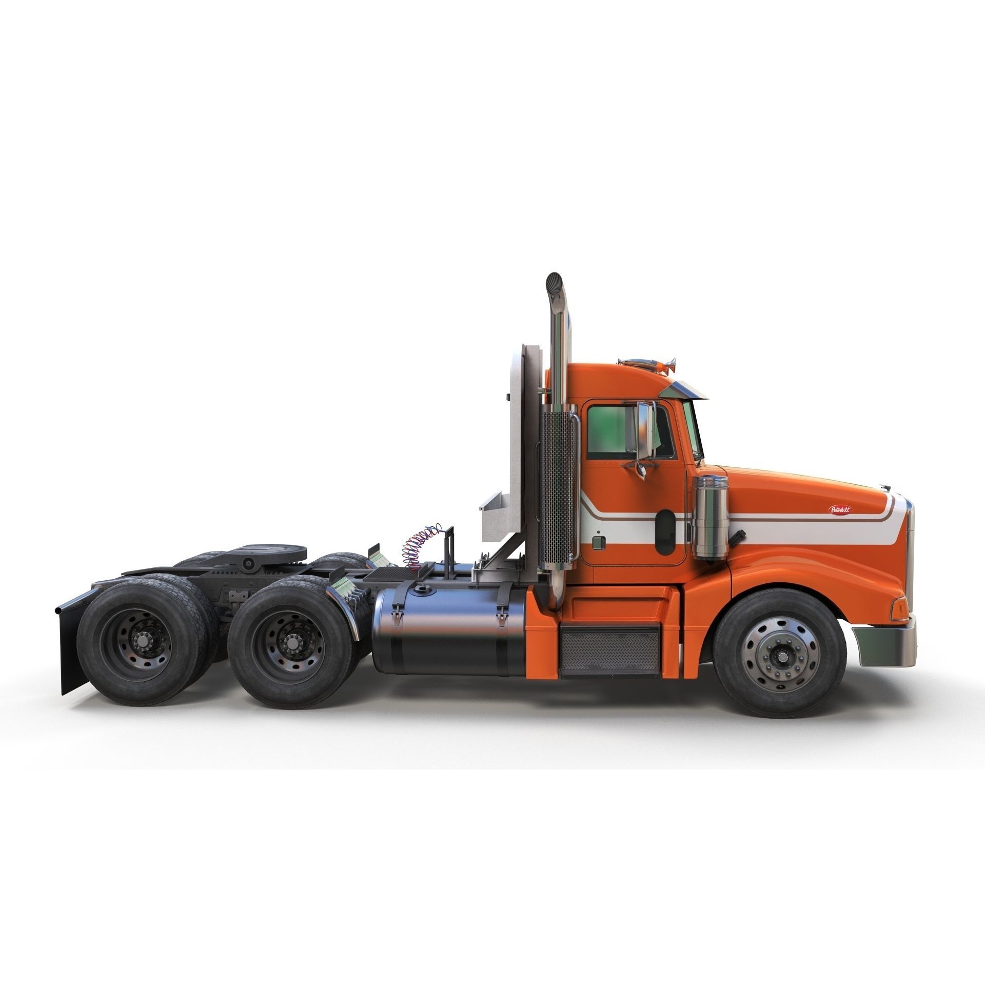 Peterbilt 377 Daycab Truck - Low-Poly Game-Ready 3D Model - View 5