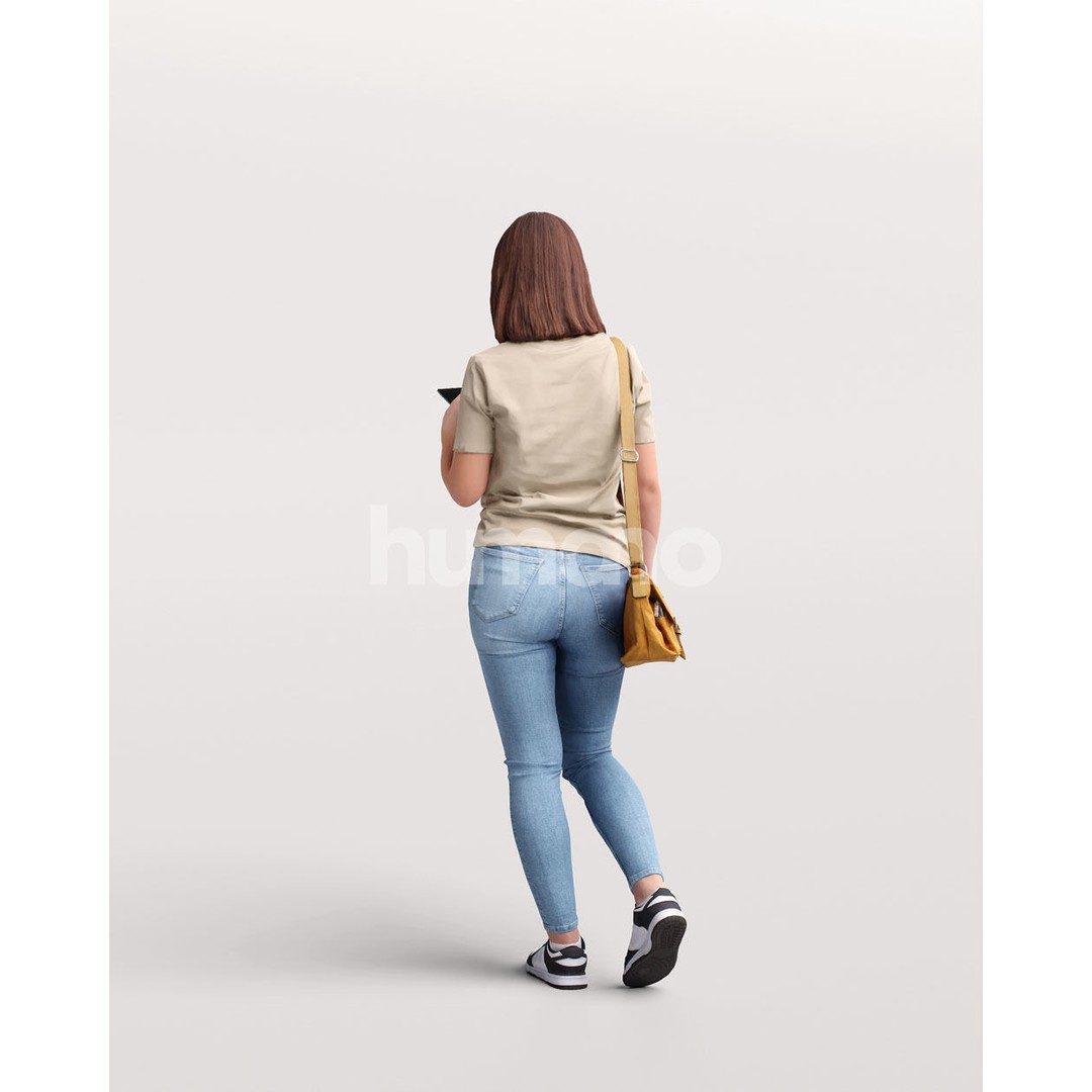 Casual Woman Walking 3D Model – PBR Textured, Game Ready, FBX - View 5