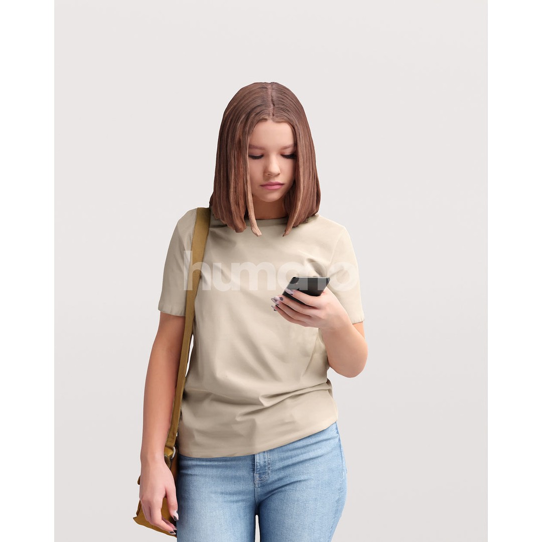 Casual Woman Walking 3D Model – PBR Textured, Game Ready, FBX - View 7