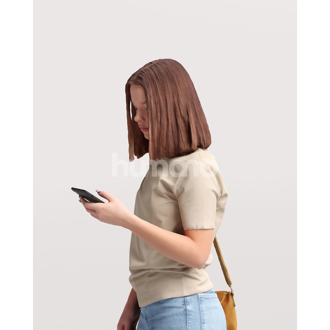 Casual Woman Walking 3D Model – PBR Textured, Game Ready, FBX - View 8