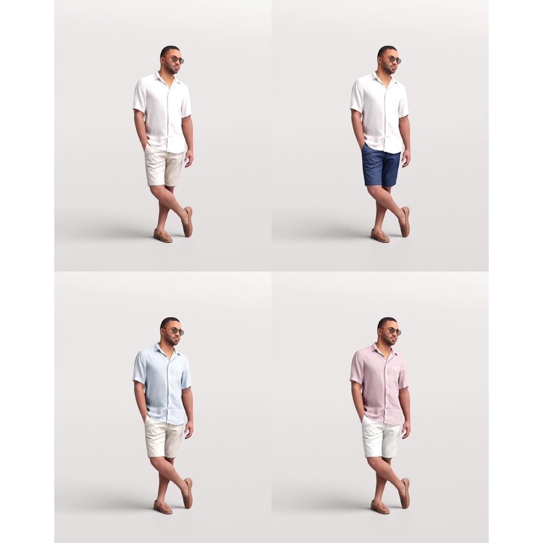 Humano Man 3D Model – Realistic Posed Character for Yacht Scene