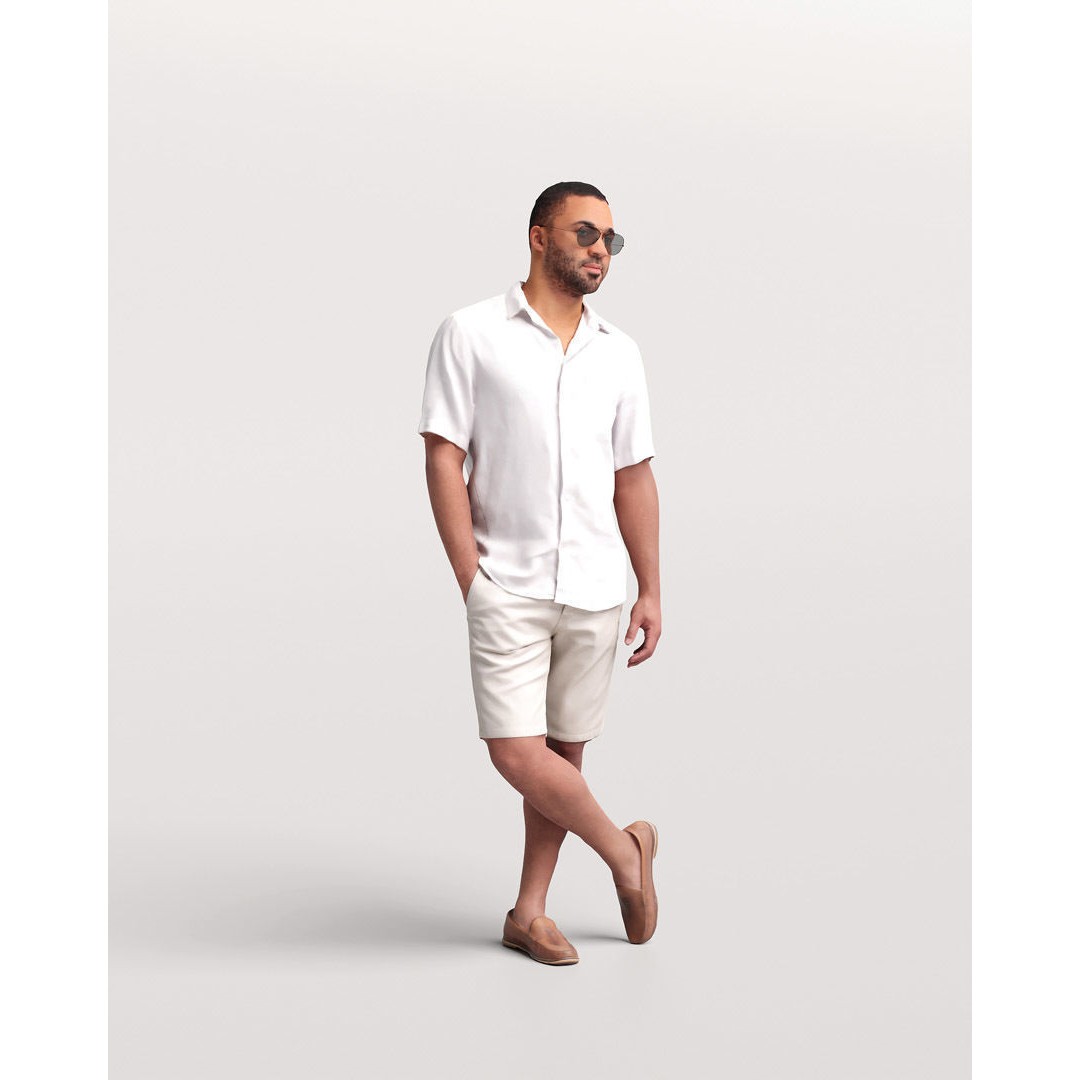 Humano Man 3D Model – Realistic Posed Character for Yacht Scene - View 3