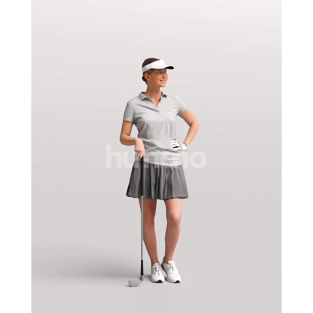 Humano Woman Golf Player 3D Model – Realistic PBR Textures, FBX, Blender - View 12