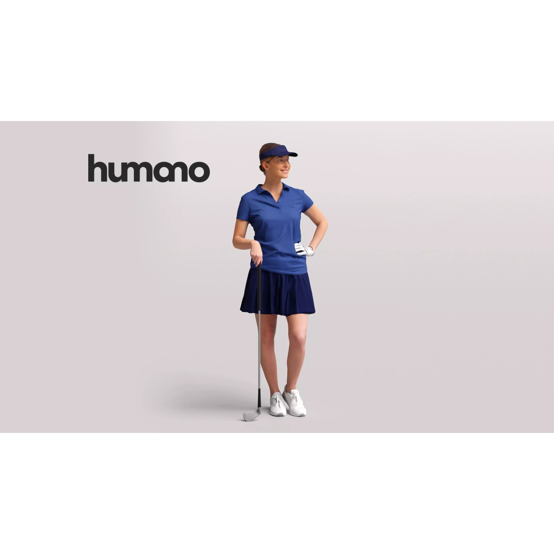 Humano Woman Golf Player 3D Model – Realistic PBR Textures, FBX, Blender - View 2