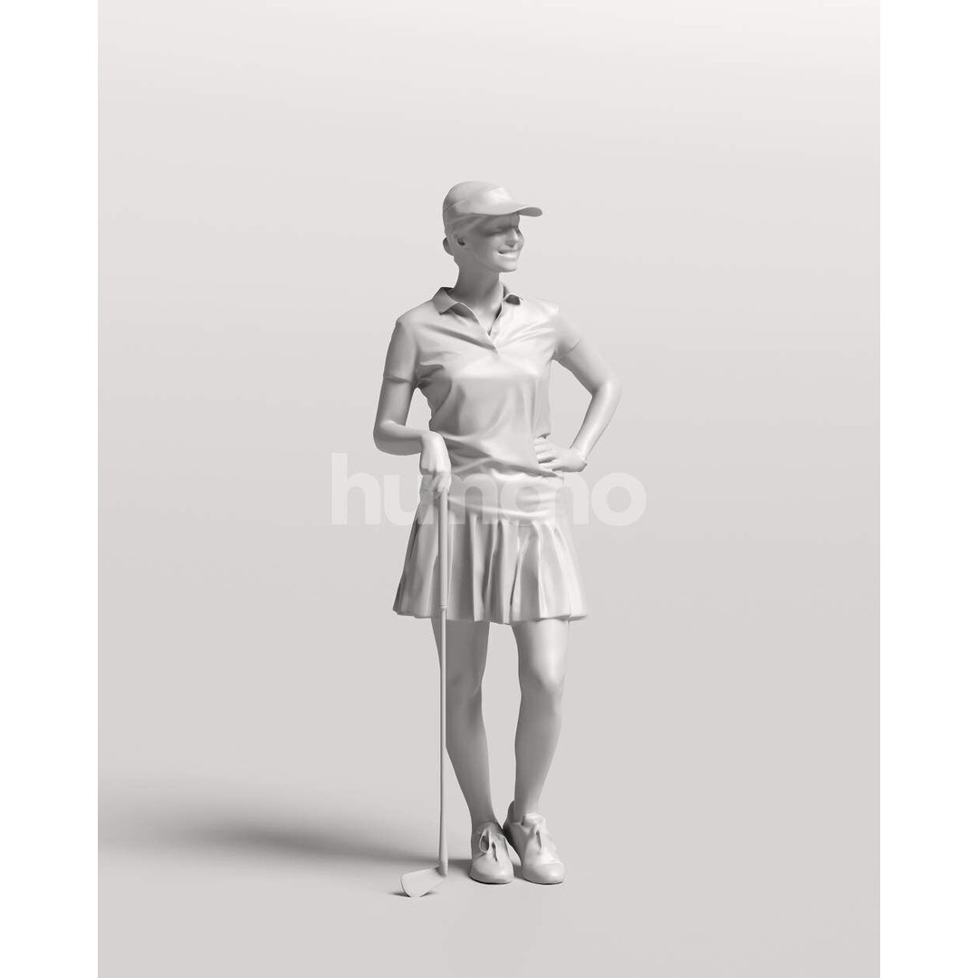 Humano Woman Golf Player 3D Model – Realistic PBR Textures, FBX, Blender - View 4