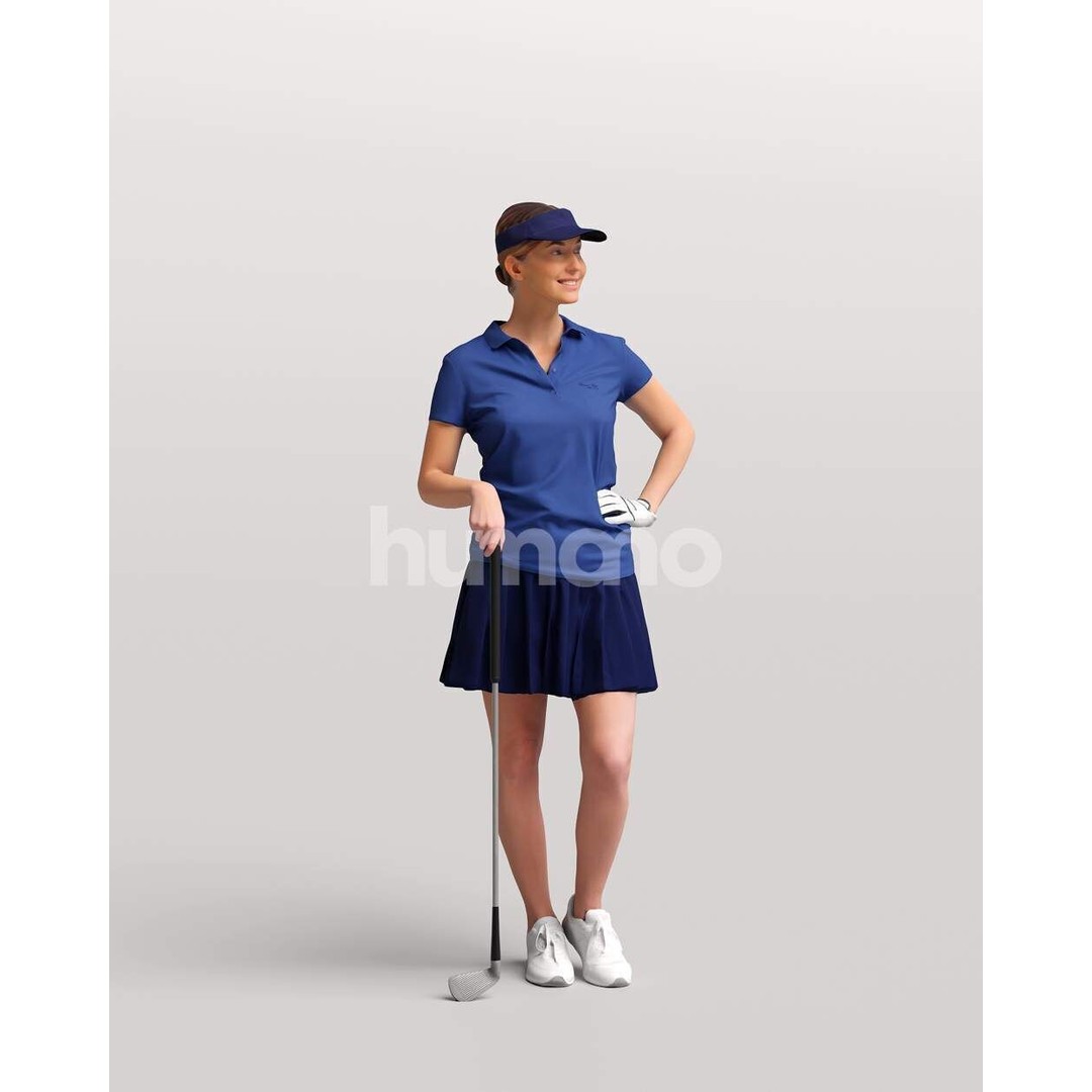 Humano Woman Golf Player 3D Model – Realistic PBR Textures, FBX, Blender - View 5