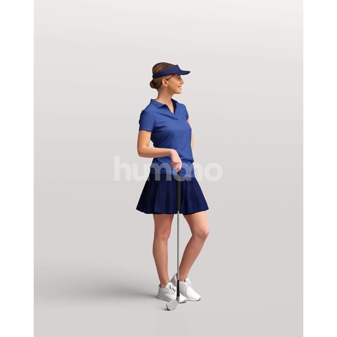 Humano Woman Golf Player 3D Model – Realistic PBR Textures, FBX, Blender - View 6