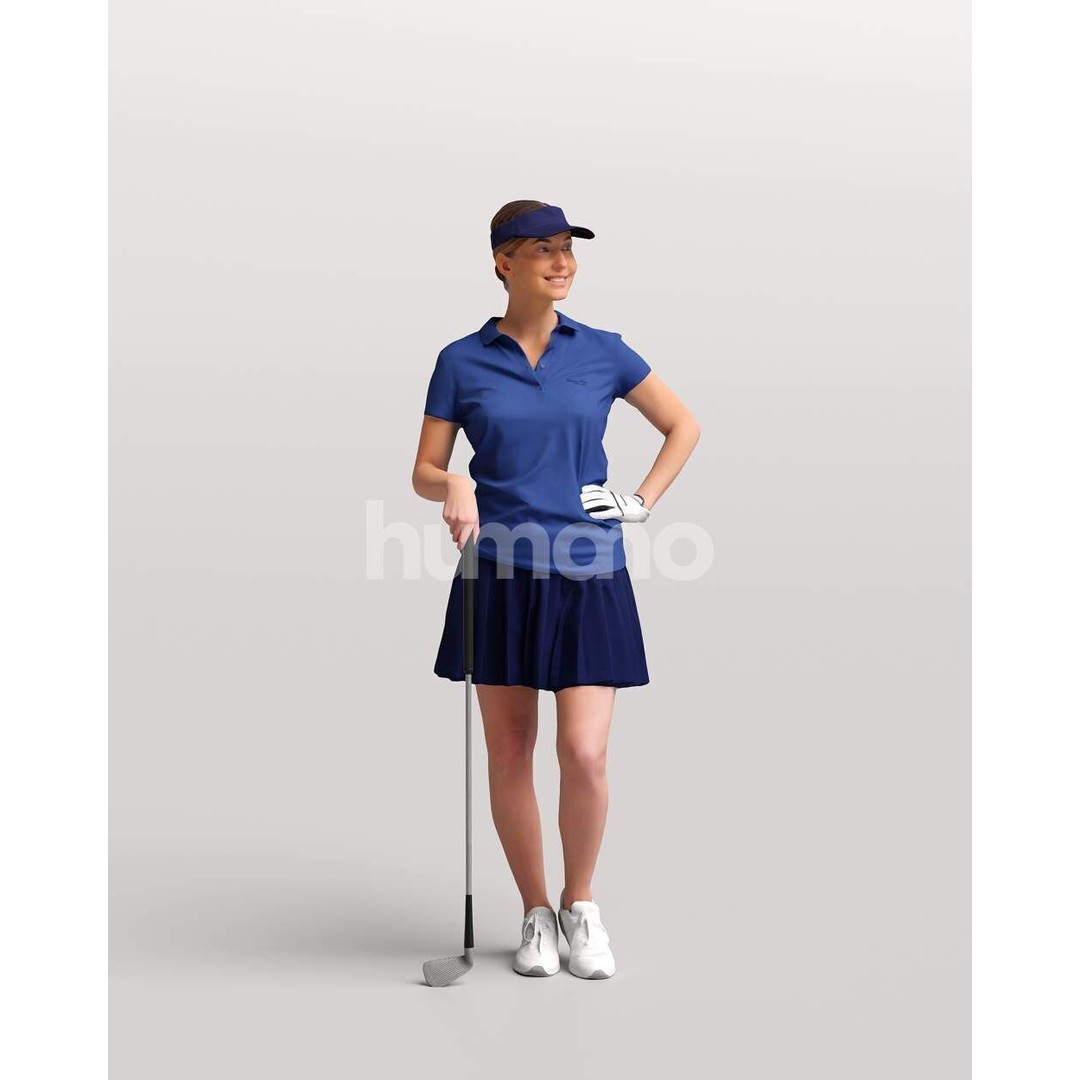 Humano Woman Golf Player 3D Model – Realistic PBR Textures, FBX, Blender - View 7