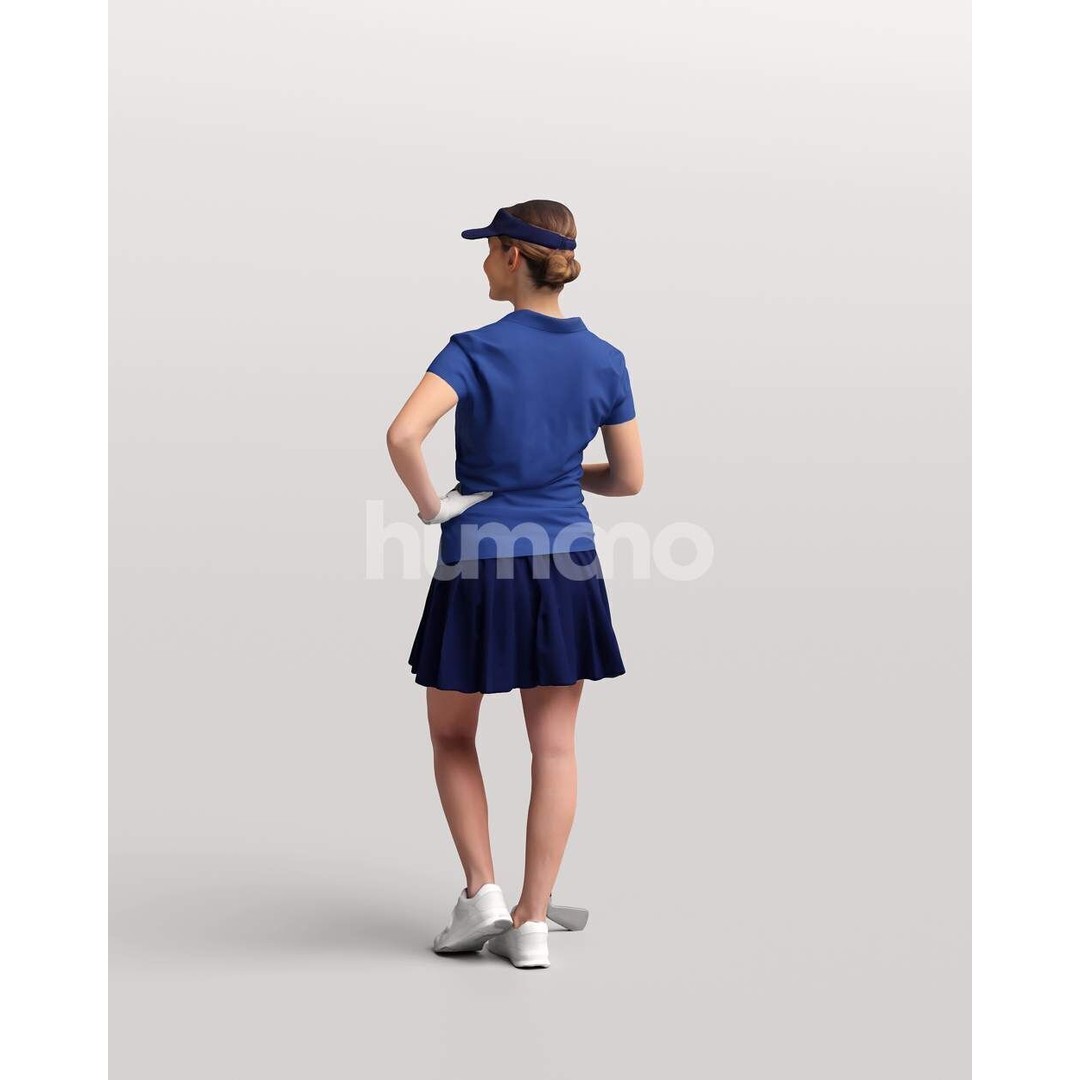 Humano Woman Golf Player 3D Model – Realistic PBR Textures, FBX, Blender - View 8