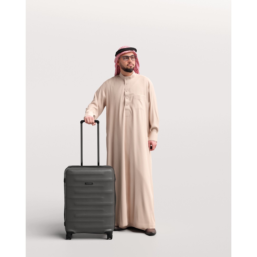 Arab Man 3D Model – Realistic Character with Suitcase, FBX - View 13