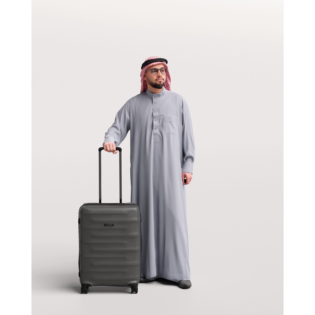 Arab Man 3D Model – Realistic Character with Suitcase, FBX - View 14