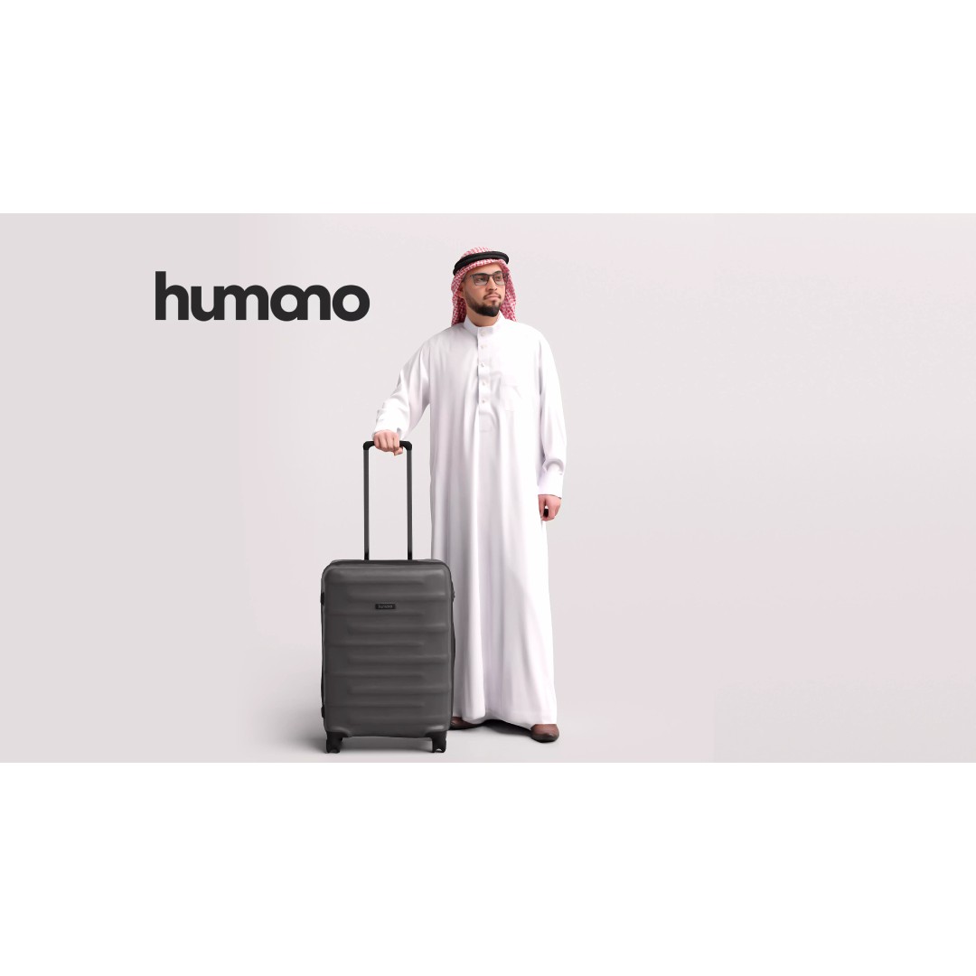 Arab Man 3D Model – Realistic Character with Suitcase, FBX - View 2