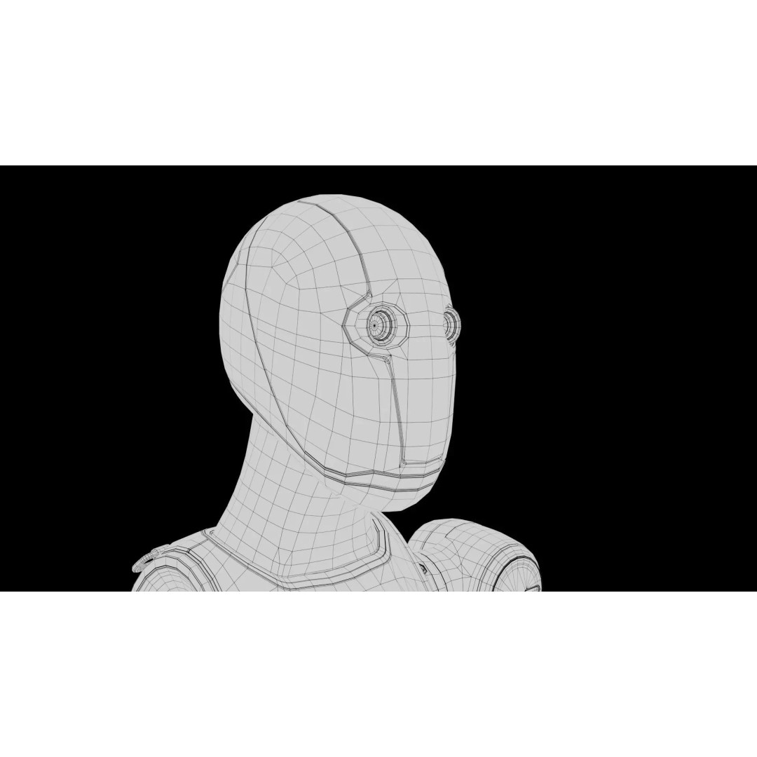 Humanoid Robot 3D Model – High Poly Character with PBR Textures, FBX - View 33