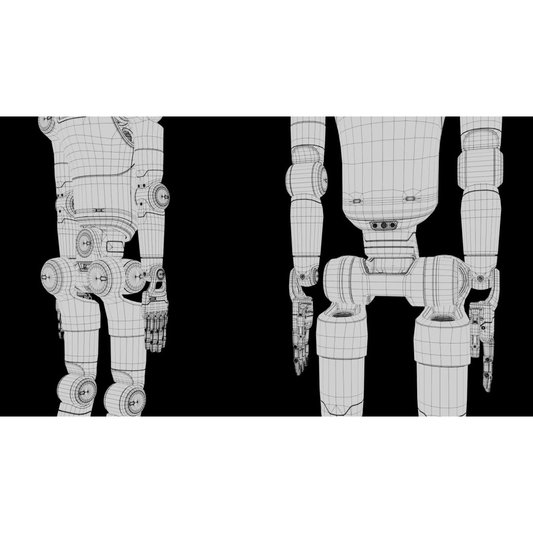 Humanoid Robot 3D Model – High Poly Character with PBR Textures, FBX - View 34