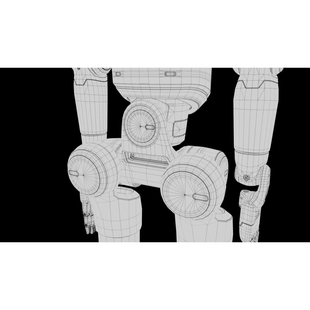 Humanoid Robot 3D Model – High Poly Character with PBR Textures, FBX - View 38