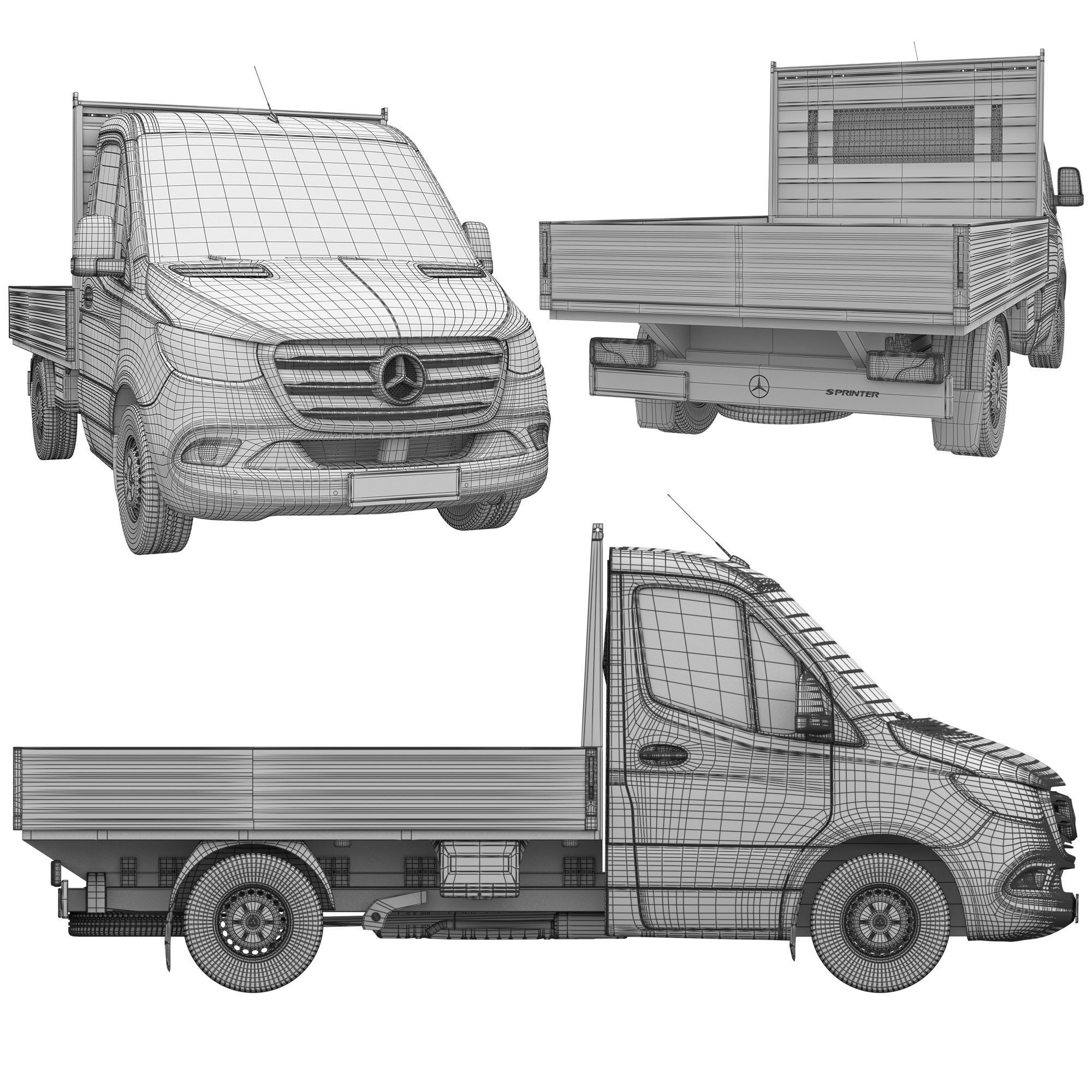 Mercedes-Benz Sprinter Chassis Cab L1 - Game-Ready 3D Model - View 24
